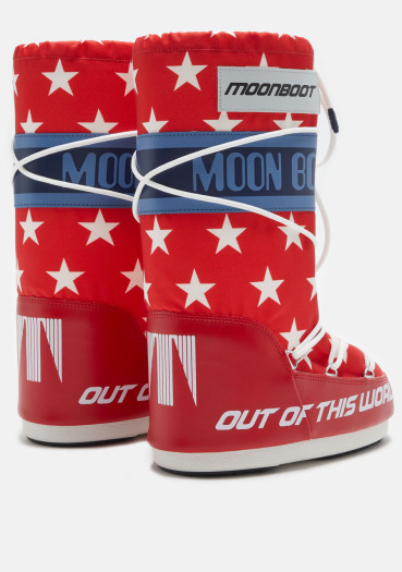 detail Dámské boty Moon Boot Icon Retrobiker 003 White Stars