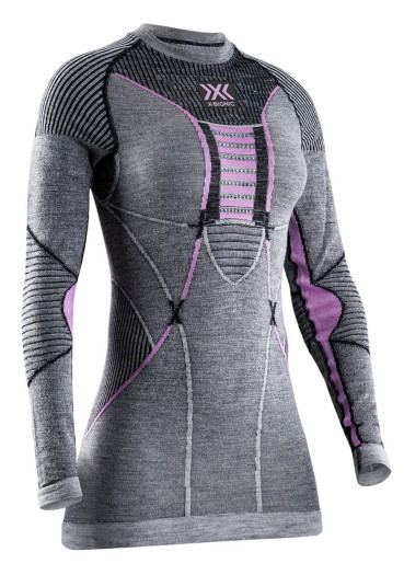 detail Dámske termotričko X-BIONIC® Merino Shirt LG SL Wmn B343 – Black/Grey/Magnolia