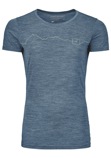 detail Dámské triko Ortovox 150 Cool Mountain TS W Petrol Blue Blend