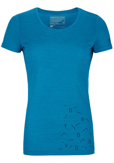 detail Dámské triko Ortovox 150 Cool Lost Ts W Heritage Blue
