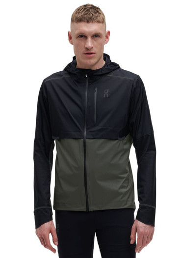 detail Pánska bežecká bunda On Running Weather Jacket Black/Shadow