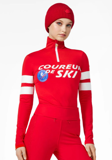 detail Dámsky rolák Goldbergh Rider Ski Pully Dazzling Flame