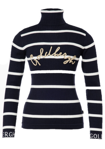 detail Dámsky sveter Goldbergh Mimi Long Sleeve Knit Sweater Breton Stripe Blue/Cream