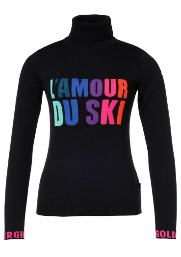 detail Dámsky sveter Goldbergh Amour Long Sleeve Knit Sweater Black