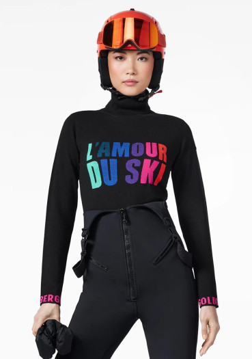 detail Dámsky sveter Goldbergh Amour Long Sleeve Knit Sweater Black