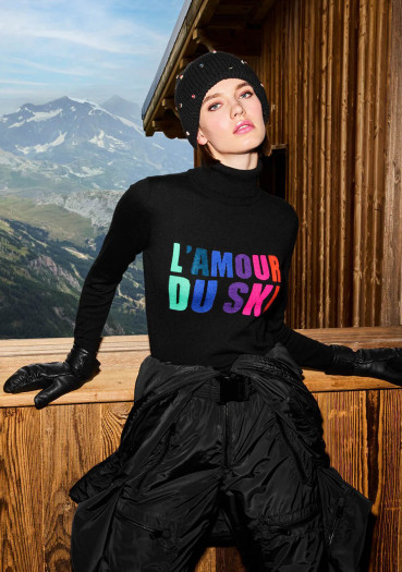 detail Dámsky sveter Goldbergh Amour Long Sleeve Knit Sweater Black