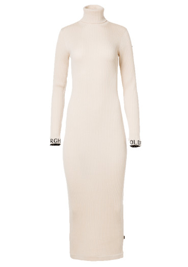detail Dámske šaty Goldbergh Mireille Long Sleeve Knit Dress Champagne