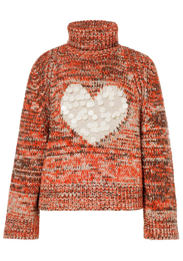 detail Goldbergh Aimee Long Sleeve Knit Sweater Army/Orange