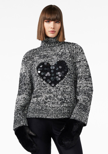 detail Dámsky sveter Goldbergh Aimee Long Sleeve Knit Sweater Black/Cream