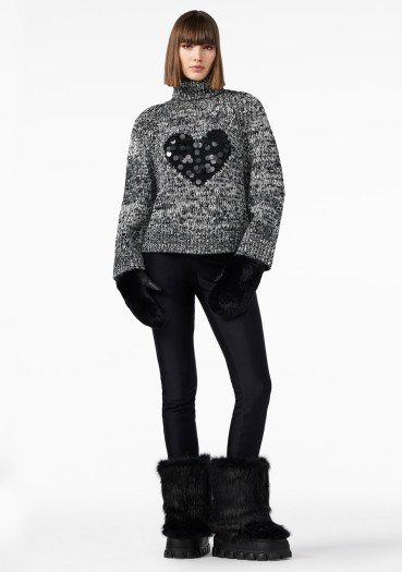 detail Dámsky sveter Goldbergh Aimee Long Sleeve Knit Sweater Black/Cream