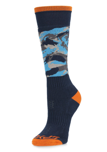 detail Dětské lyžařské podkolenky Spyder Youth Sweep Ski Socks - Camouflage Aether Blue