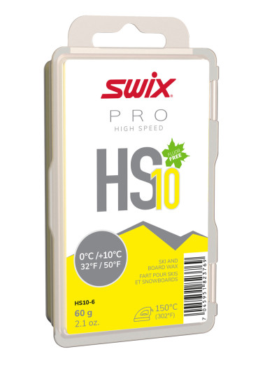 detail Sklzný vosk Swix HS10-6 High Speed, žltý, 0/+10 ° C, 60g