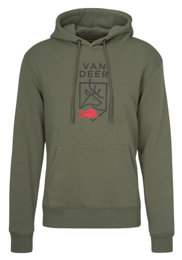 detail Van Deer Logo Hoodie khaki