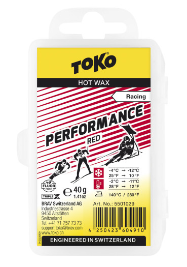 detail Šmykľavý vosk Toko TripleX Performance Red 40 g