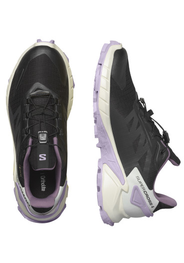 detail Dámska obuv Salomon SUPERCROSS 4 GTX W – Black / Vanilla Ice / Opal Blue