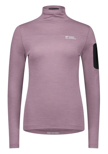 detail Dámsky cyklistický dres Mons Royale Diversion Merino Mock Neck LS Wmns Mauve