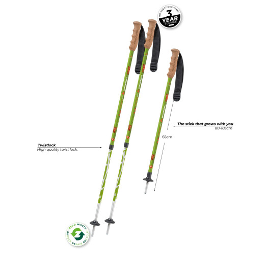 detail Detské trekkingové palice Komperdell Trailblazer Zero – Green