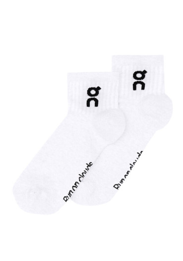detail On Running Logo Sock Mid 3P, White