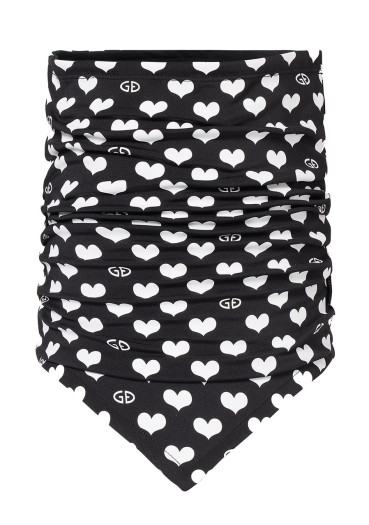 detail Dámsky nákrčník Goldbergh Cupid Neckwarmer Cuori Black