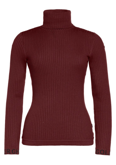 detail Dámsky rolák Goldbergh Mira Long Sleeve Knit Sweater Vino Rosso