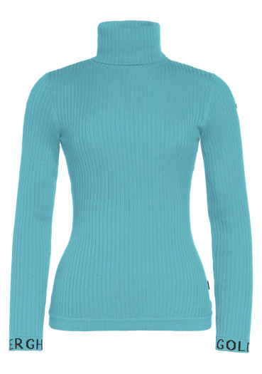 detail Dámsky rolák Goldbergh Mira Long Sleeve Knit Sweater Turchese
