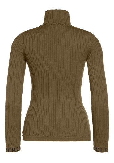 detail Dámsky rolák Goldbergh Mira Long Sleeve Knit Sweater Dark Olive