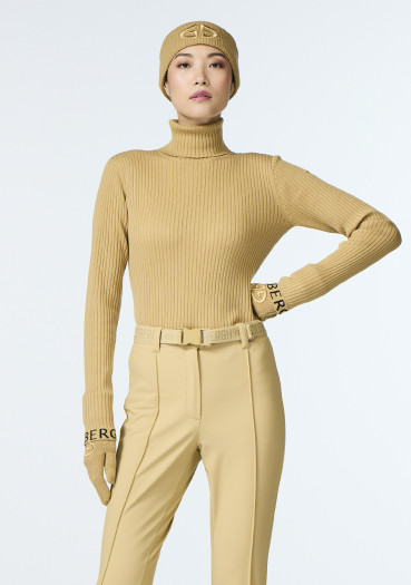 detail Dámsky rolák Goldbergh Mira Long Sleeve Knit Sweater Caramello
