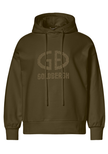 detail Dámska mikina Goldbergh Giorgia Hooded Sweater Dark Olive