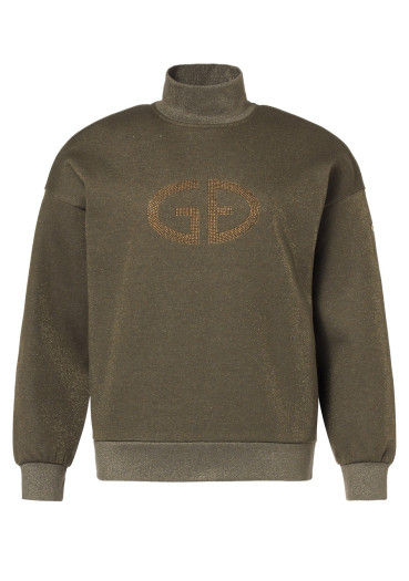 detail Dámska mikina Goldbergh Sizzle Turtle Neck Sweater Dark Olive Lurex Melange