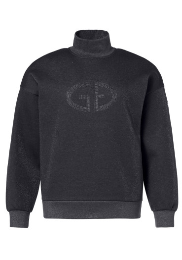 detail Dámska mikina Goldbergh Sizzle Turtle Neck Sweater Black Lurex Melange