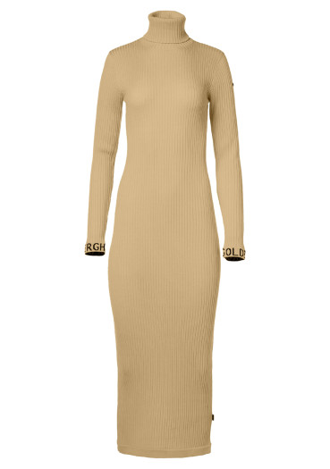 detail Dámske šaty Goldbergh Mireille Long Sleeve Knit Dress Caramello