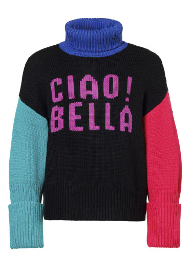 detail Dámsky oversized sveter Goldbergh Siena Long Sleeve Knit Black