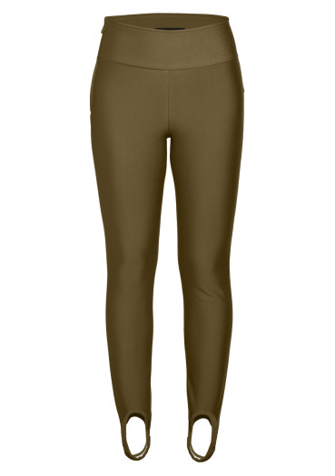 detail Dámske slim fit nohavice Goldbergh Sandy Ski Pants Dark Olive