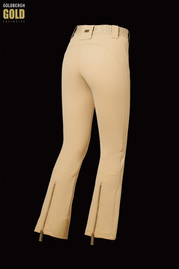 detail Dámske lyžiarske nohavice Goldbergh Pippa Gold Long Ski Pants Caramello