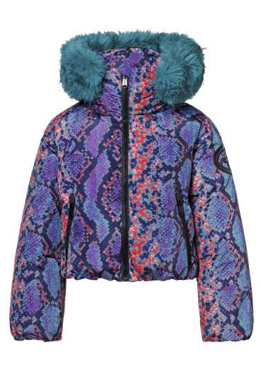 detail Dámska bunda Goldbergh Lucinda Ski Jacket Faux Border Snake Turchese
