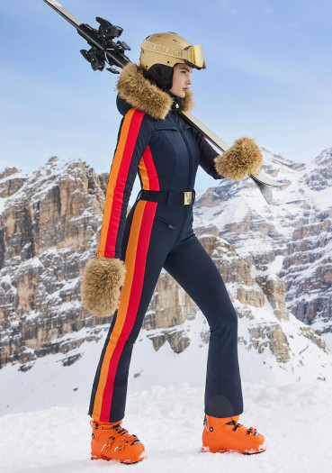 detail Dámska kombinéza Goldbergh Suvi Ski Suit Faux Border French Blue