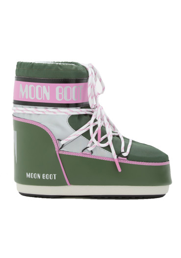 detail Dámske snehule Moon Boot Icon Low Space Racing-GH01 Forest Green/Silver/Pink