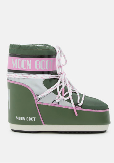 detail Dámske snehule Moon Boot Icon Low Space Racing-GH01 Forest Green/Silver/Pink