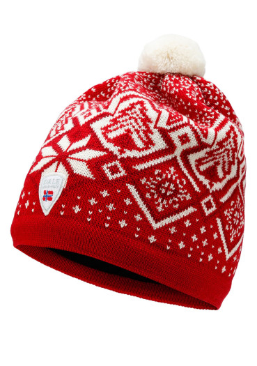 detail Čiapka Dale of Norway Winterland Hat Raspberry Offwhite Redrose