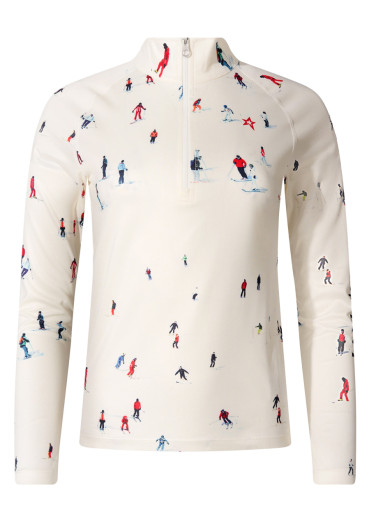 detail Perfect Moment 1/4 Zip Base Layer Top Dede Ski Print