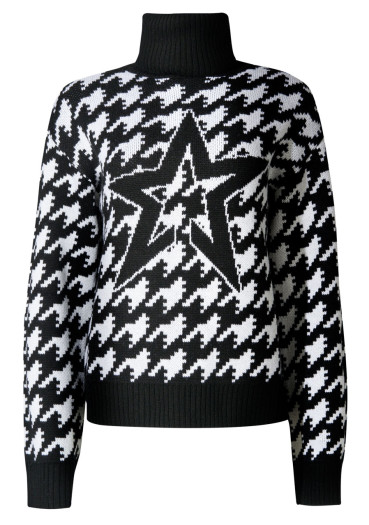 detail Dámsky sveter Perfect Moment Chunky Houndstooth Sweater Black/White