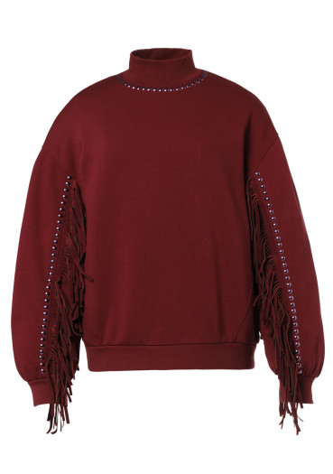 detail Dámsky sveter Goldbergh Frenzy crew neck sweater vino rosso