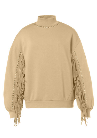 detail Dámsky sveter Goldbergh Frenzy crew neck sweater Caramello