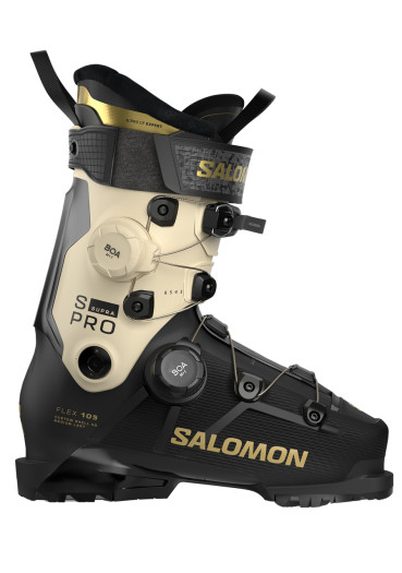 detail Zjazdové topánky Salomon S/PRO SUPRA DUAL BOA 105W - Black/Birch/Gold Met