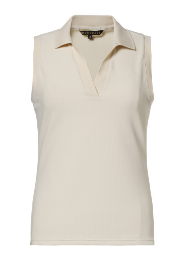 detail Dámsky top Goldbergh Caroline Sleeveless Polo Top Champagne