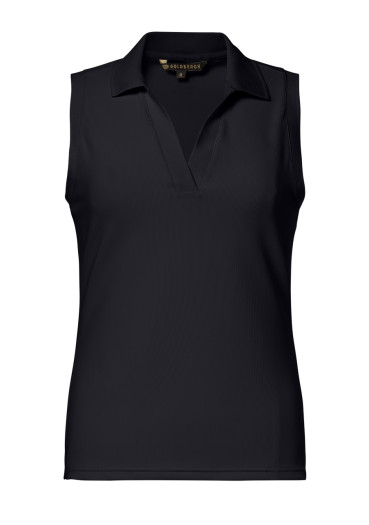 detail Goldbergh Caroline Sleeveless Polo Top Black