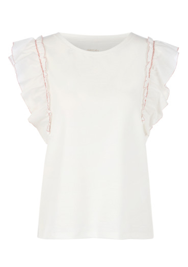detail Dámsky top Marc Cain AC 48.63 J15 T-Shirt Off-White 110
