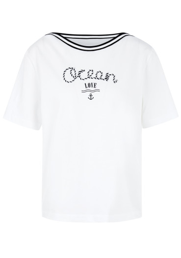 detail Dámske tričko Marc Cain AS 48.60 J68 T-Shirt White 100