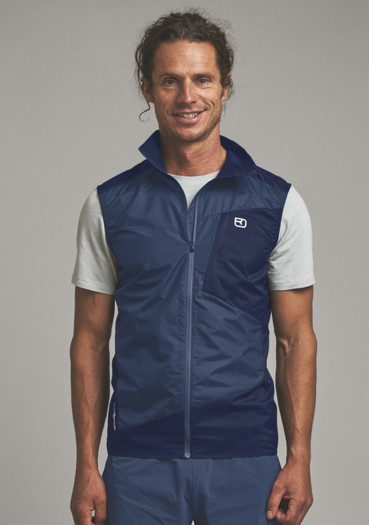 detail Pánska vesta Ortovox Trace Windbreaker Vest M Blue Nunatak