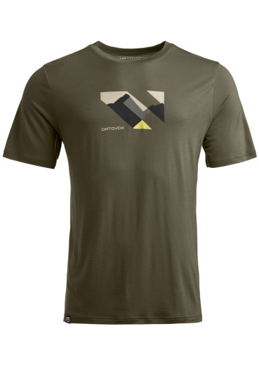 detail Pánske tričko Ortovox 140 Cool Landscape T-shirt M Dark Wild Herbs